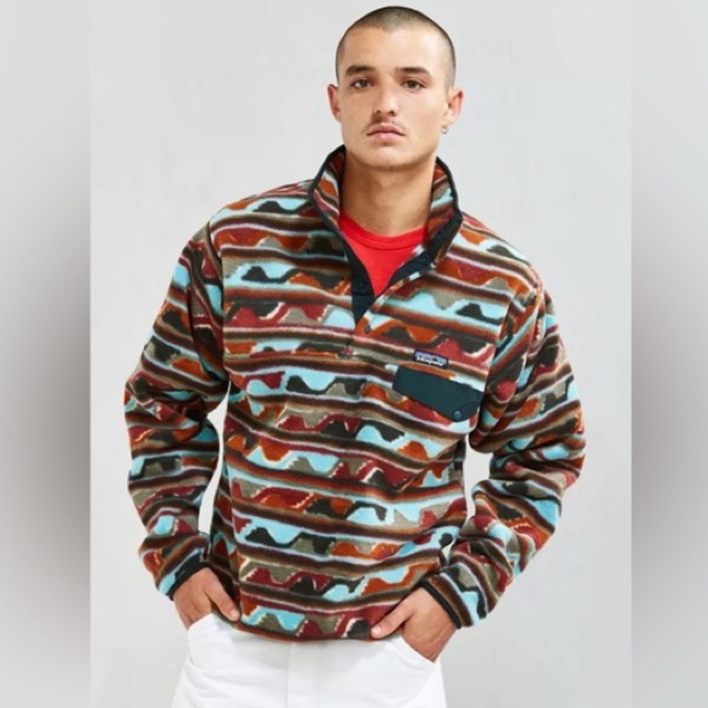 Men’s Lightweight Synchilla Snap-T Fleece Pullover Sweater Delta Cider Wave XXS